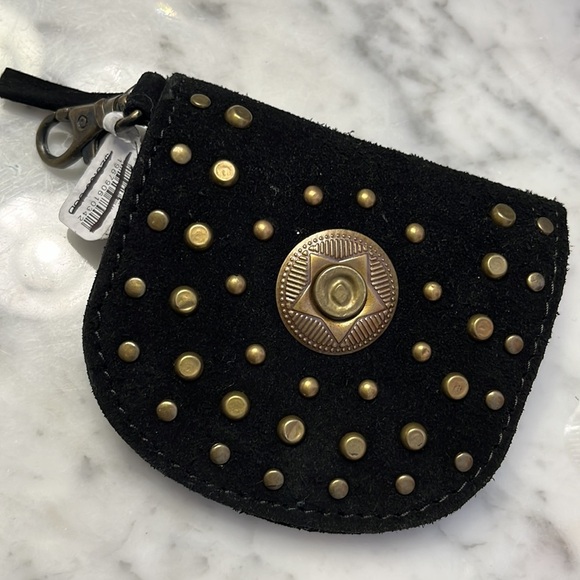 Free People Studded Clip On Wallet Leather in Color: Black NWT - Picture 13 of 15